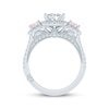 Thumbnail Image 3 of Monique Lhuillier Bliss Princess-Cut White & Peach-Pink Lab-Grown Diamond Engagement Ring 2-1/8 ct tw 18K White Gold
