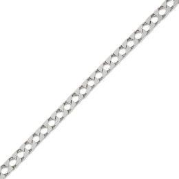 Diamond-Cut Square Curb Chain Necklace 4.85mm Solid Sterling Silver 24"