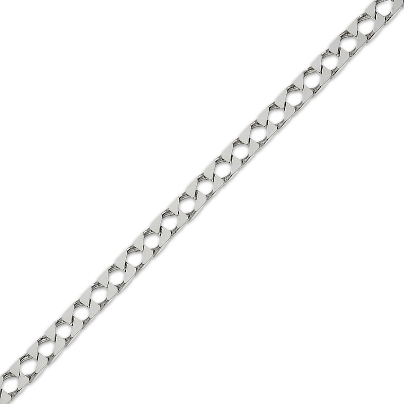 Main Image 1 of Diamond-Cut Square Curb Chain Necklace 4.85mm Solid Sterling Silver 24"