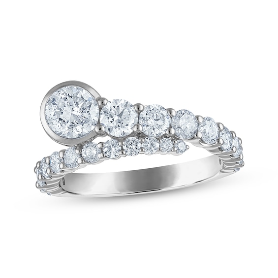 Milestones Diamond Bypass Anniversary Ring ct tw 14K White Gold