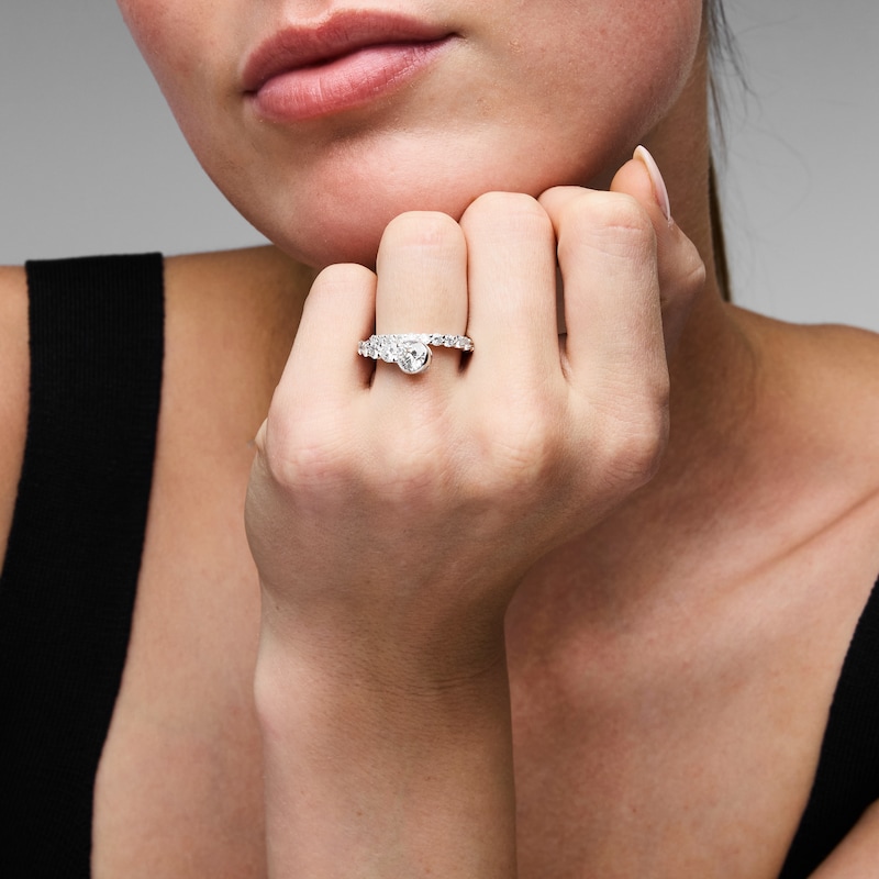 Main Image 4 of Diamond Bypass Anniversary Ring 2 ct tw 14K White Gold