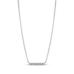 Cultured Pearl Bar Necklace Sterling Silver 18"
