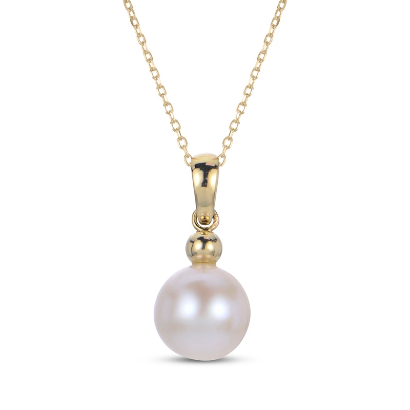 Main Image 1 of Cultured Pearl Necklace 10K Yellow Gold 18"