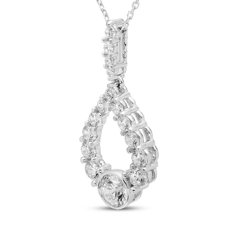 Main Image 2 of Milestones Diamond Teardrop Dangle Necklace 2 ct tw 10K White Gold 18"