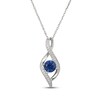 Thumbnail Image 1 of Blue & White Lab-Created Infinity Necklace Sterling Silver 18"