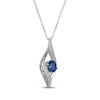 Thumbnail Image 2 of Blue & White Lab-Created Infinity Necklace Sterling Silver 18"