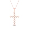 Thumbnail Image 1 of Diamond Cross Necklace 1/2 ct tw 10K Rose Gold 18"