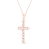 Thumbnail Image 2 of Diamond Cross Necklace 1/2 ct tw 10K Rose Gold 18"