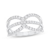 Thumbnail Image 1 of Diamond Chevron Open Shank Ring 1/2 ct tw Sterling Silver