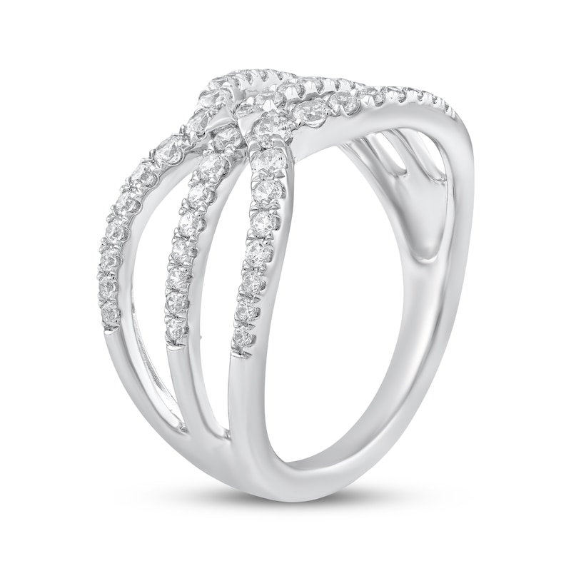 Main Image 2 of Diamond Chevron Open Shank Ring 1/2 ct tw Sterling Silver