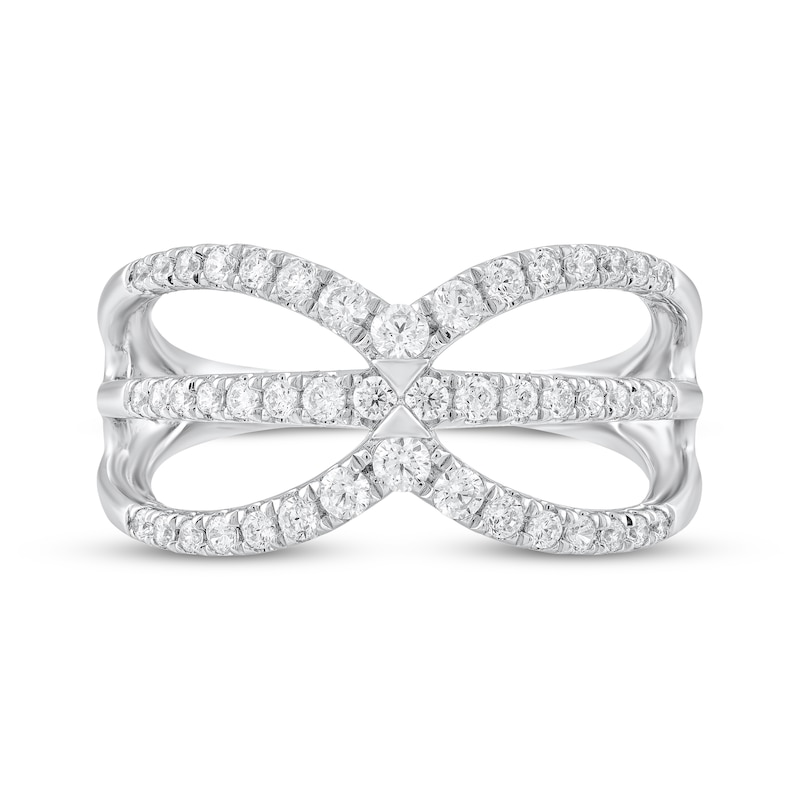 Main Image 3 of Diamond Chevron Open Shank Ring 1/2 ct tw Sterling Silver