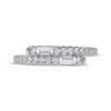 Thumbnail Image 3 of Baguette & Round-Cut Diamond Wrap Ring 1/3 ct tw 14K White Gold