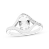 Thumbnail Image 1 of Oval-Cut White Lab-Created Sapphire Ring Sterling Silver