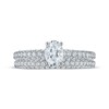 Thumbnail Image 3 of Adore Oval-Cut Diamond Pavé Shank Bridal Set 1-1/3 ct tw 14K White Gold