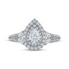 Thumbnail Image 3 of Adore Pear-Shaped Diamond Double Halo Engagement Ring 7/8 ct tw 14K White Gold