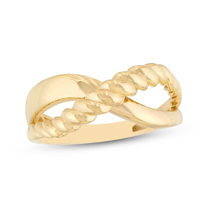 Main Image 1 of Twist Crossover Ring 14K Yellow Gold