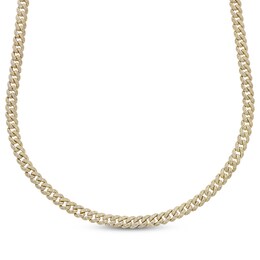 Men's Diamond Curb Chain Necklace 3-1/2 ct tw 10K Yellow Gold 20"