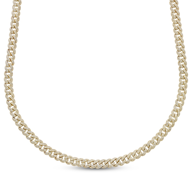 Main Image 1 of Men's Diamond Curb Chain Necklace 3-1/2 ct tw 10K Yellow Gold 20"