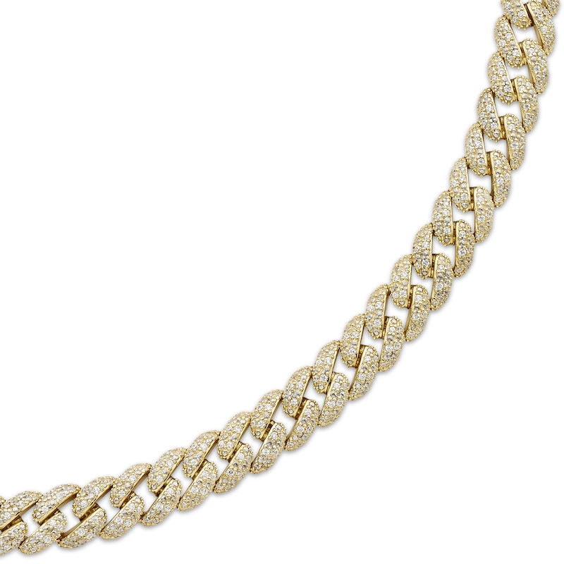 Main Image 2 of Men's Diamond Curb Chain Necklace 3-1/2 ct tw 10K Yellow Gold 20"