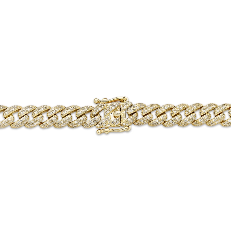 Main Image 3 of Men's Diamond Curb Chain Necklace 3-1/2 ct tw 10K Yellow Gold 20"