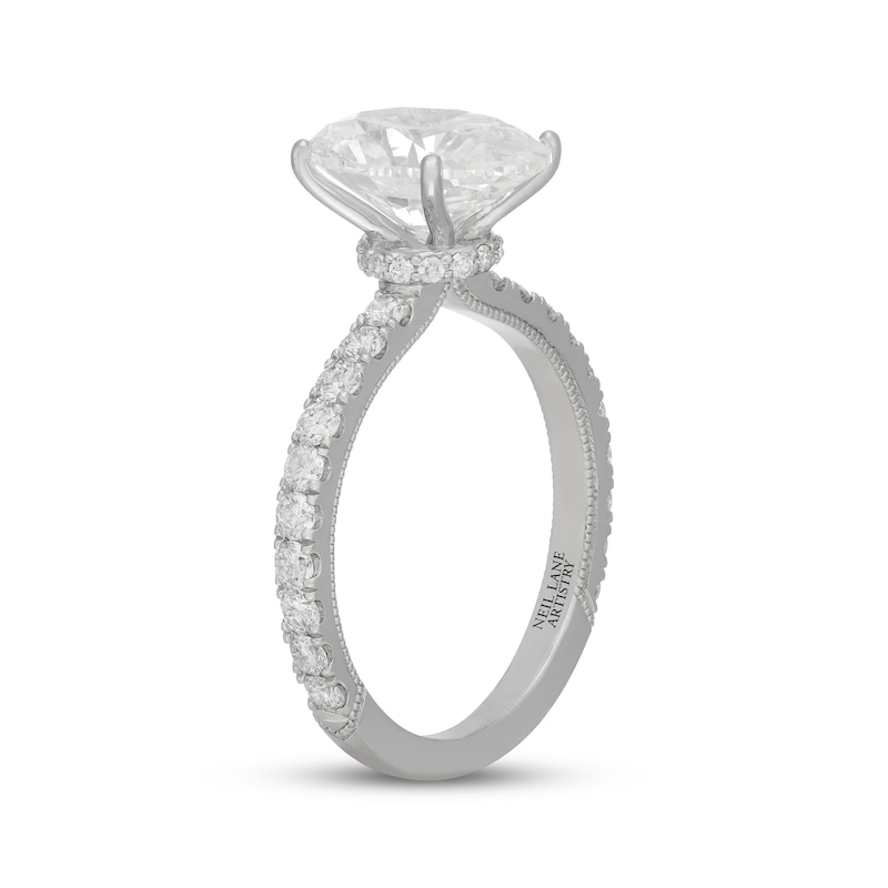 Main Image 2 of Neil Lane Artistry Oval-Cut Lab-Grown Diamond Hidden Halo Engagement Ring 3-5/8 ct tw 14K White Gold