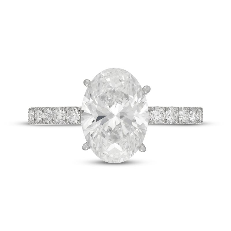 Main Image 3 of Neil Lane Artistry Oval-Cut Lab-Grown Diamond Hidden Halo Engagement Ring 3-5/8 ct tw 14K White Gold