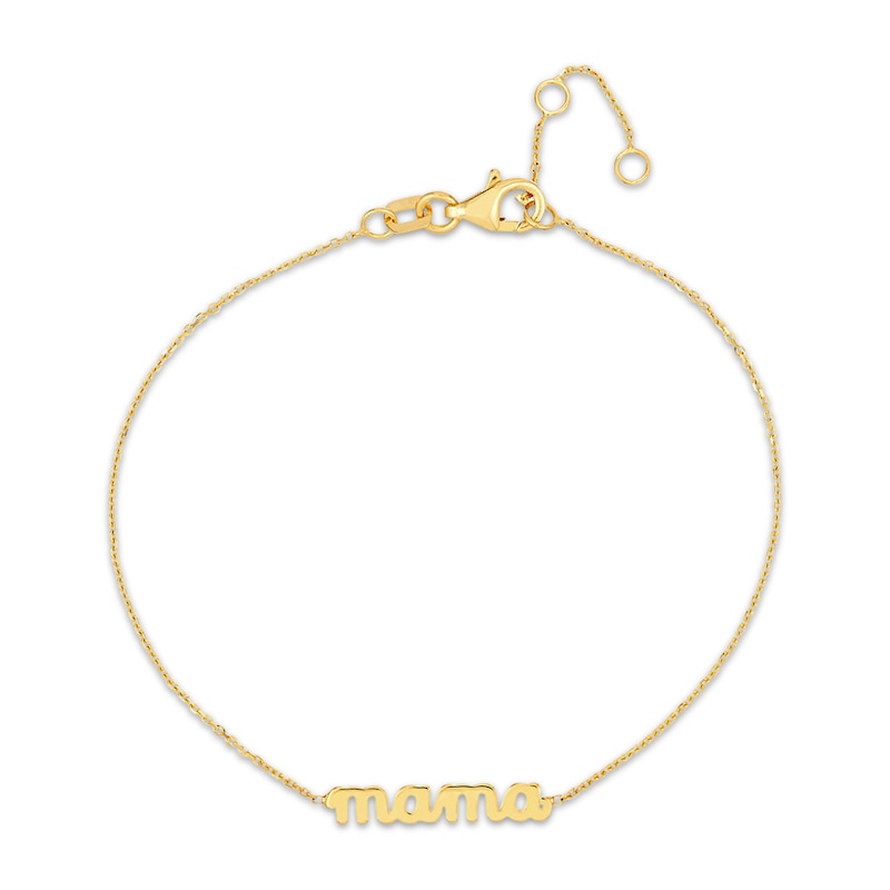 Main Image 1 of "Mama" Bracelet 14K Yellow Gold 7.25"