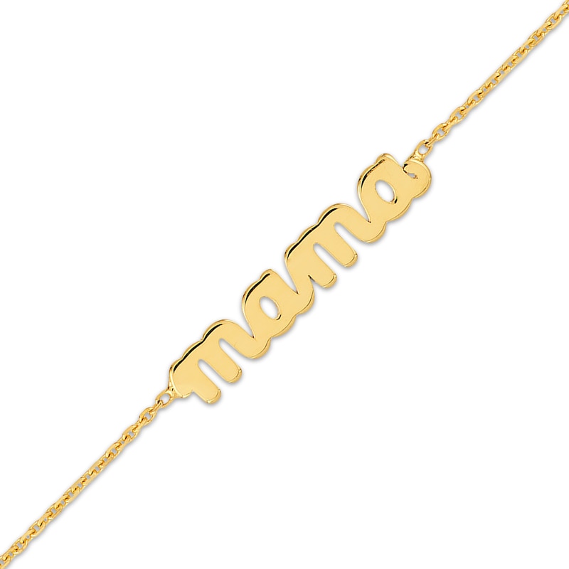 Main Image 2 of "Mama" Bracelet 14K Yellow Gold 7.25"