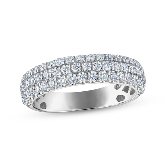 Lab-Grown Diamond Three-Row Anniversary Ring 1 ct tw 10K White Gold