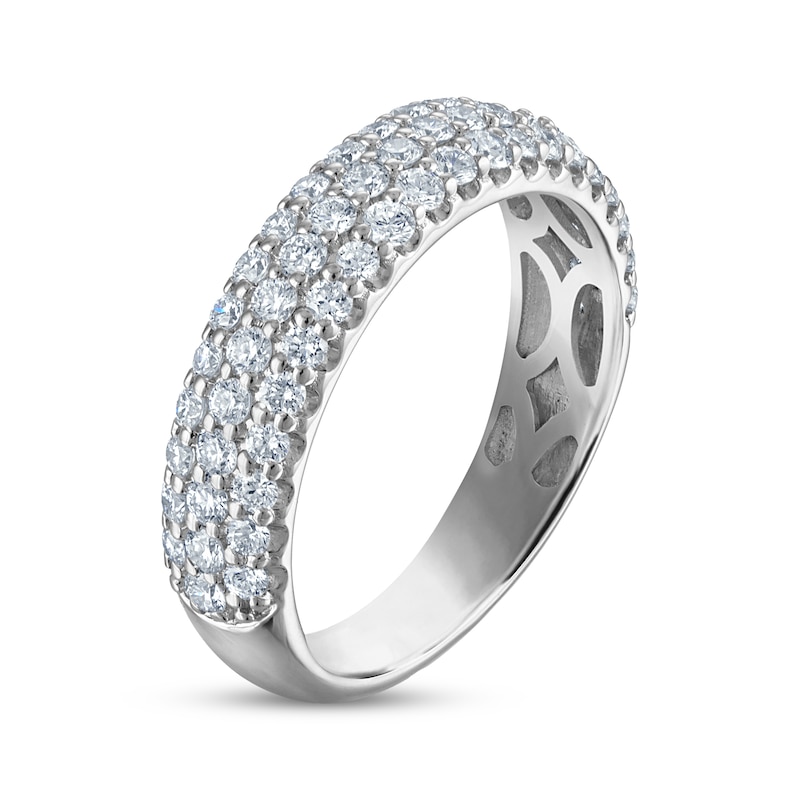 Main Image 2 of Lab-Grown Diamond Three-Row Anniversary Ring 1 ct tw 10K White Gold