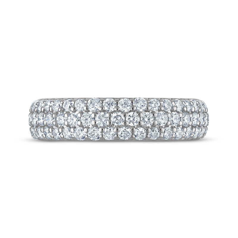 Main Image 3 of Lab-Grown Diamond Three-Row Anniversary Ring 1 ct tw 10K White Gold