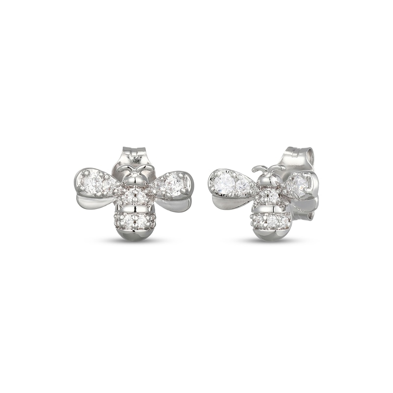 Main Image 1 of Diamond Bee Stud Earrings 1/6 ct tw Sterling Silver