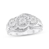 Thumbnail Image 1 of Adore Round-Cut Diamond Three-Stone Halo Engagement Ring 1/2 ct tw 14K White Gold