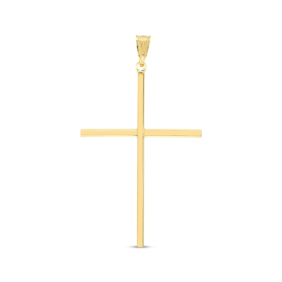 Flat Cross Charm Necklace 14K Yellow Gold