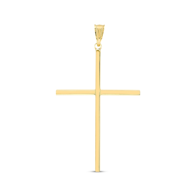 Main Image 1 of Flat Cross Charm Necklace 14K Yellow Gold