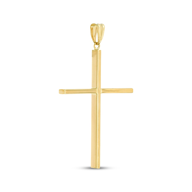 Main Image 2 of Flat Cross Charm Necklace 14K Yellow Gold