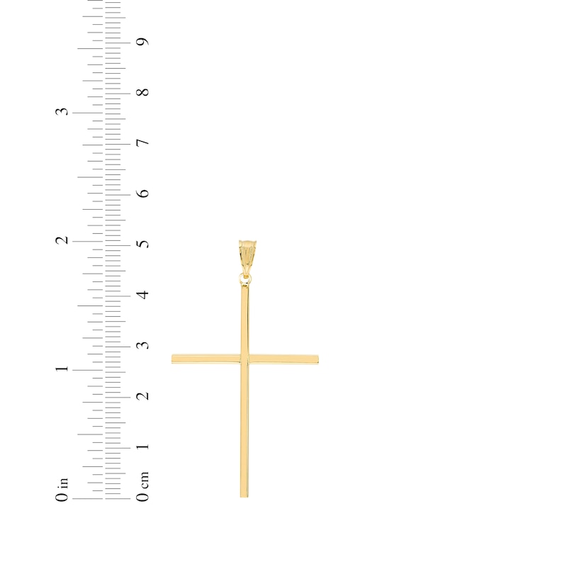 Main Image 3 of Flat Cross Charm Necklace 14K Yellow Gold