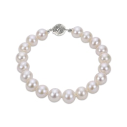 Cultured Pearl Bracelet Sterling Silver 7.5"