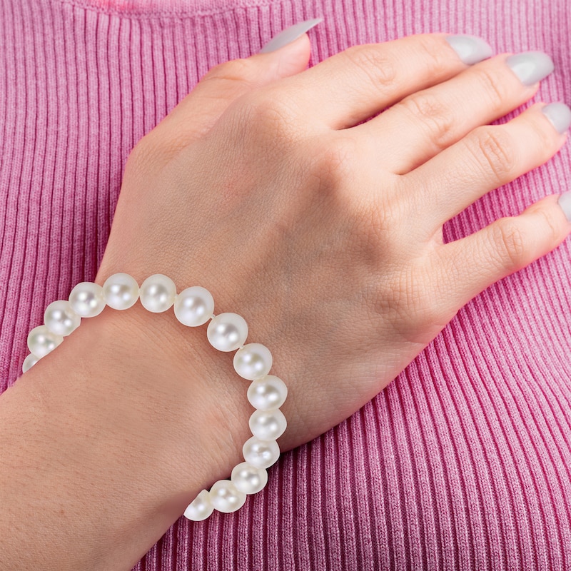 Main Image 2 of Cultured Pearl Bracelet Sterling Silver 7.5"
