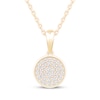 Thumbnail Image 1 of Multi-Diamond Circle Necklace 1/8 ct tw 10K Yellow Gold 18"