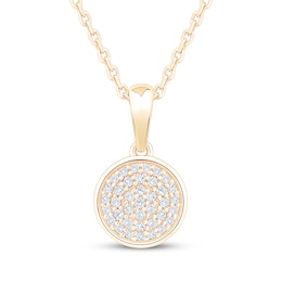 Multi-Diamond Circle Necklace 1/8 ct tw 10K Yellow Gold 18"