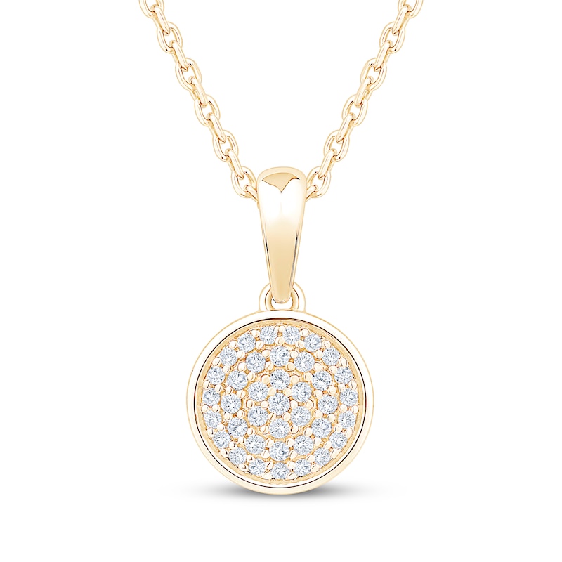 Main Image 1 of Multi-Diamond Circle Necklace 1/8 ct tw 10K Yellow Gold 18"