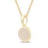 Thumbnail Image 3 of Multi-Diamond Circle Necklace 1/8 ct tw 10K Yellow Gold 18"