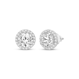 KAY Lab-Grown Diamonds Halo Stud Earrings 3-1/2 ct tw 14K White Gold (F/SI2)