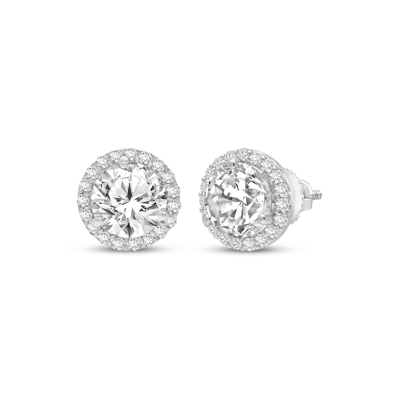 Main Image 1 of KAY Lab-Grown Diamonds Halo Stud Earrings 3-1/2 ct tw 14K White Gold (F/SI2)