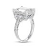 Thumbnail Image 2 of Emerald-Cut White Lab-Created Sapphire Three-Stone Ring Sterling Silver