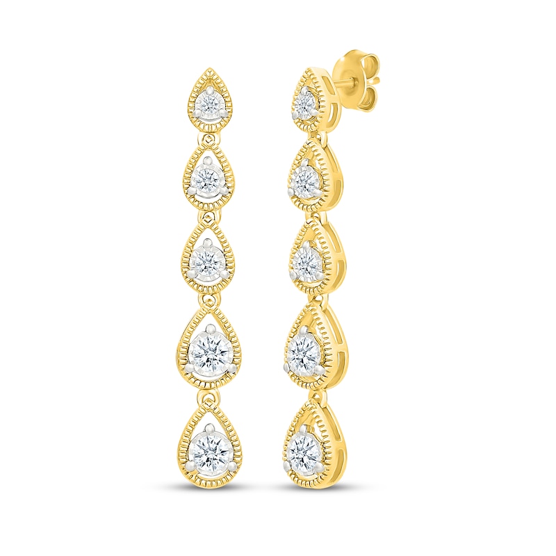 Main Image 1 of KAY Lab-Grown Diamonds Teardrop Dangle Earrings 1/2 ct tw 24K Yellow Gold Vermeil Sterling Silver
