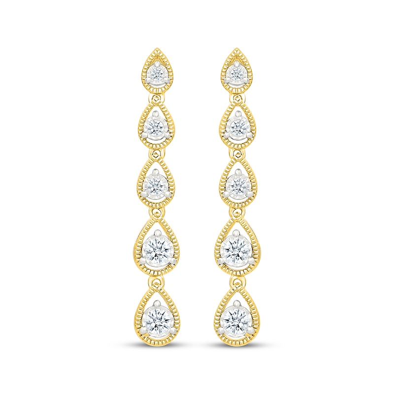 Main Image 2 of KAY Lab-Grown Diamonds Teardrop Dangle Earrings 1/2 ct tw 24K Yellow Gold Vermeil Sterling Silver