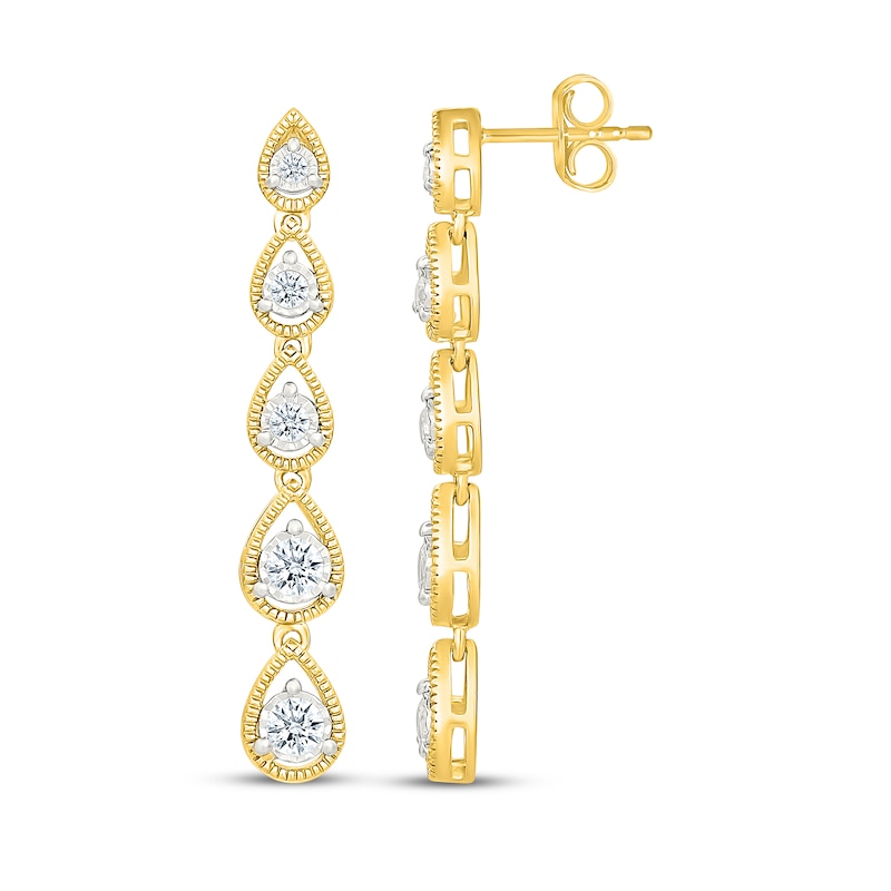 Main Image 3 of KAY Lab-Grown Diamonds Teardrop Dangle Earrings 1/2 ct tw 24K Yellow Gold Vermeil Sterling Silver