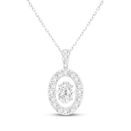 Unstoppable Love Oval-Cut Lab-Grown Diamond Necklace 2-1/2 ct tw 10K White Gold 18"